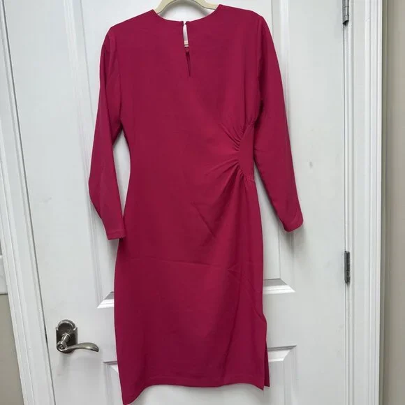 New Sachin & Babi Size 6 Pink Dee Sheath Dress Long Sleeve Passionfruit NWT - Picture 6 of 10